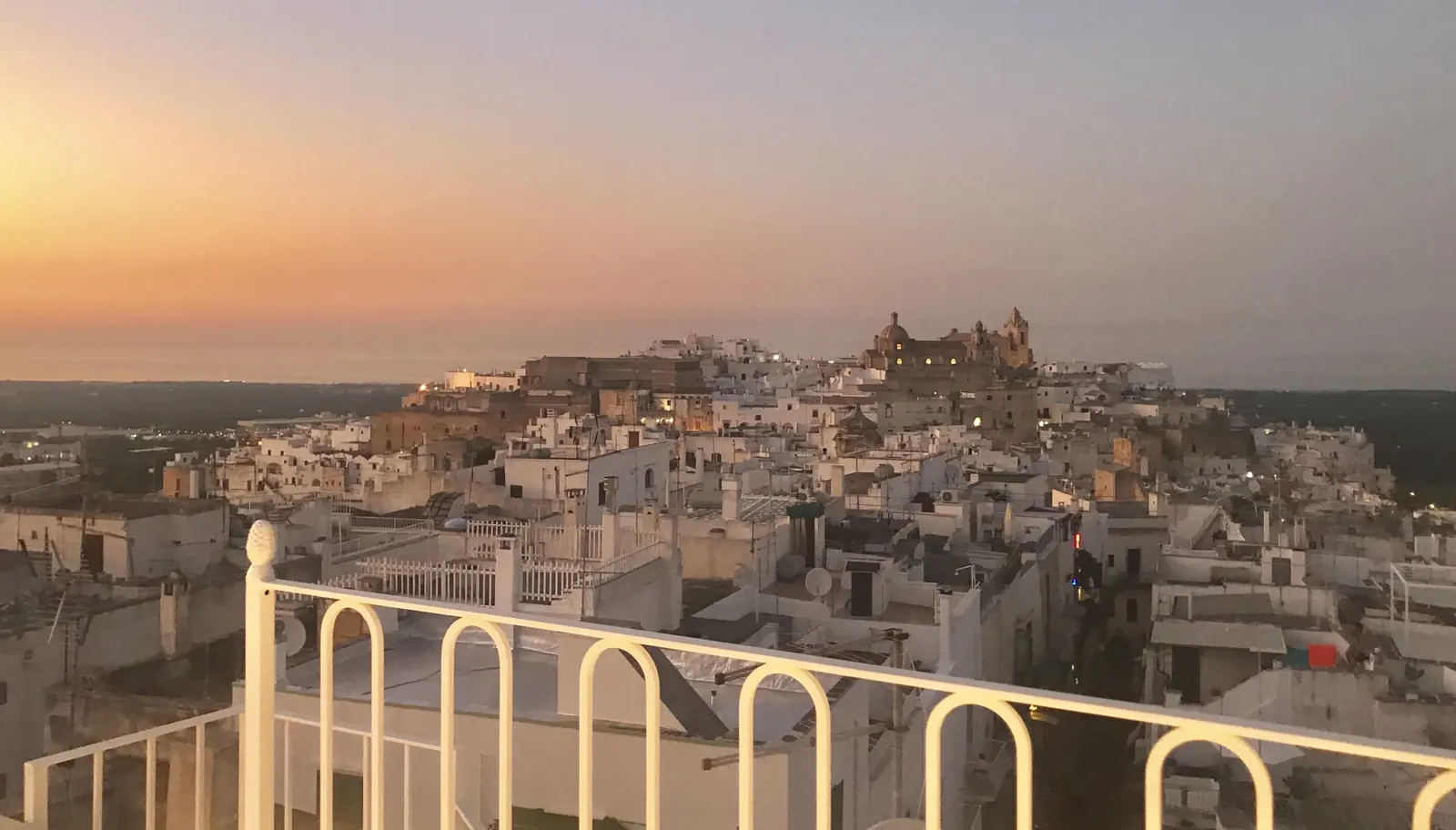 Ostuni at dusk from the terrace