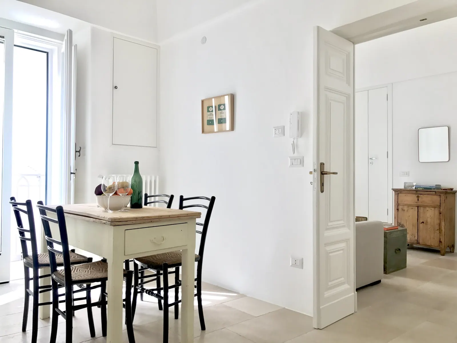 Kitchen table and sitting room door