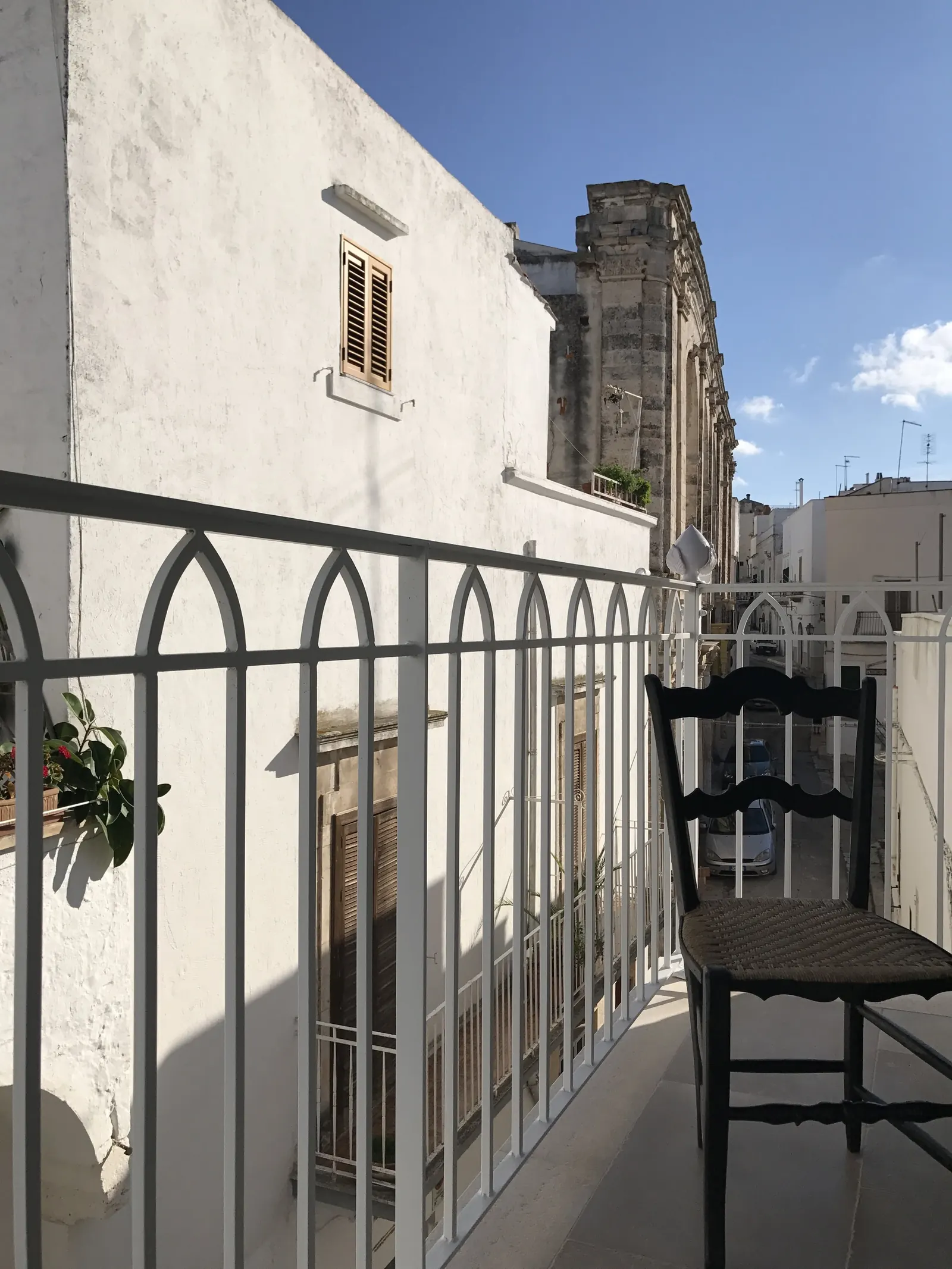 Private balcony overlooking the palazzo