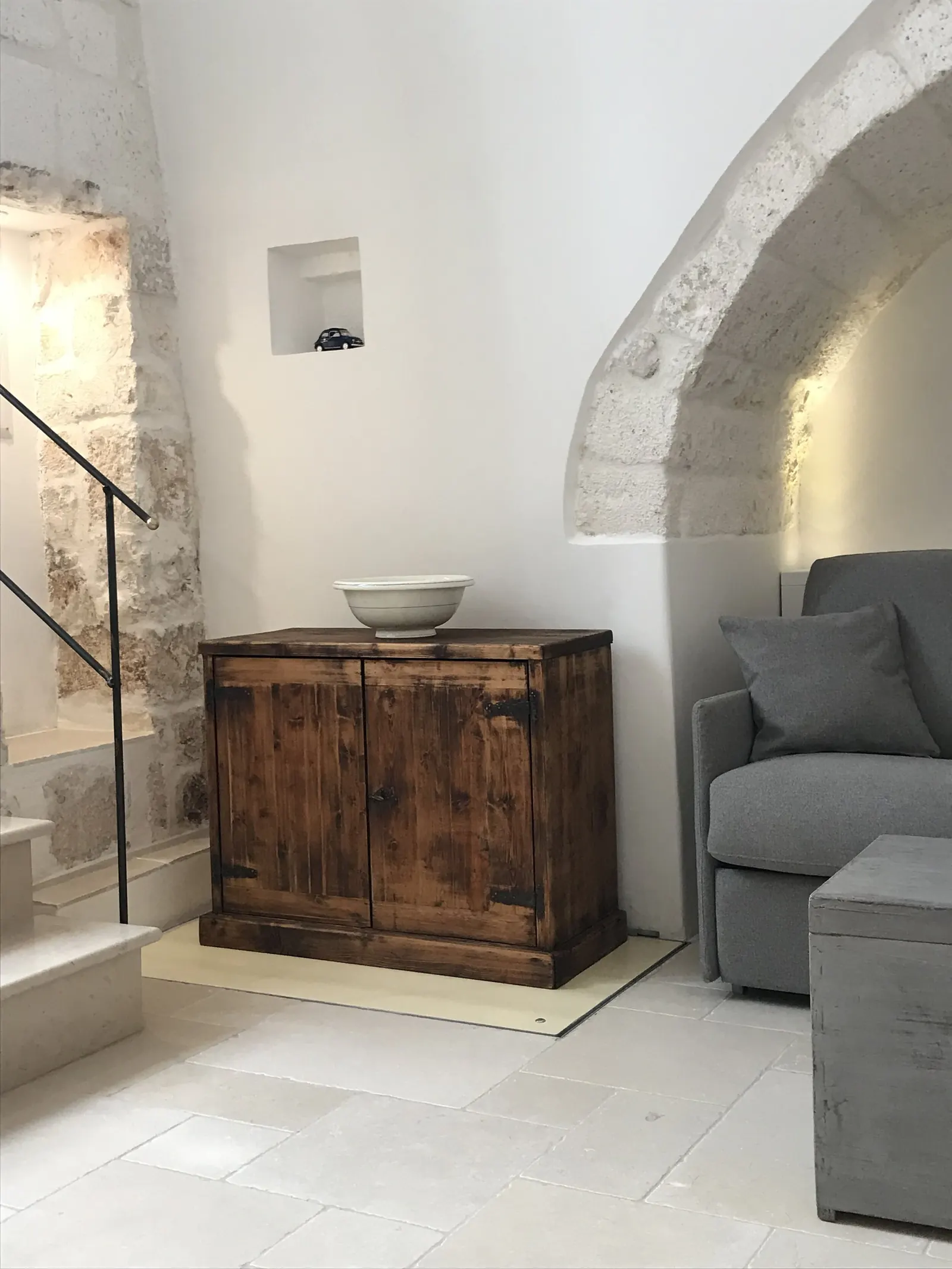 Antique chest and stone walls