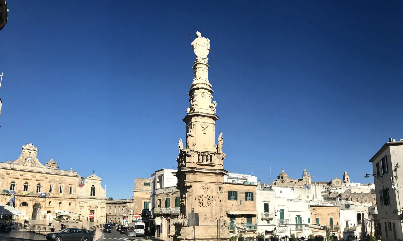 The column of Sant'Oronzo in Ostuni's main square